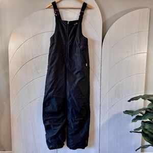 Champion Girls Black Snow Bib Overalls Pink Straps Pockets Insulated XL 14-16